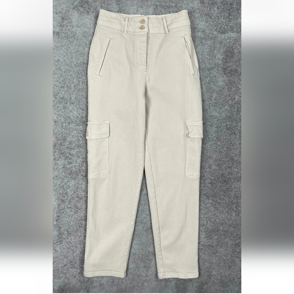 Aritzia Wilfred Free Modern Cargo Pant Cream Khaki Trousers Minimalist Utility